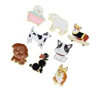 SAFIGLE Cute Dog Shape Breastpin Set 8pcs Alloy Corsage Brooch for Women's Chic Outfits