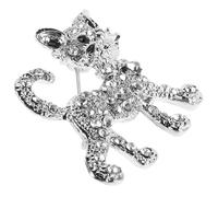 SAFIGLE Cute Rhinestone Cat Brooch Pin for Women Sparkling Alloy Kitten Lapel Accessory for Fashionable Outfits and Parties