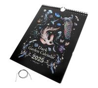 SAFIGLE Dark Theme Wall and Desk Calendar Large Readable English Planner for Monthly and Yearly Organization with Daily Check and Memo for Home Office Academic Use