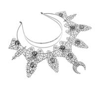 SAFIGLE Dark Water Rhinestone Baroque Crown Headband for Festival Lady Hair Hoop