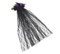 SAFIGLE Day Dead Headband with Veil and Flowers Halloween Flower Crown Hair Accessory for Cosplay Costume Fits Easy to Wear for Parties