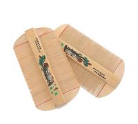SAFIGLE Dense Tooth Double-sided Bamboo Lice Comb 2pcs Set, Portable Multipurpose Hair Comb for Home Use, Scalp Care and Dandruff Removal, Suitable for Children and Adults Random Style