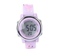 SAFIGLE Digital Watch with LED Light Adjustable Wristband Cartoon Design for Boys and Multifunctional Night Glow Electronic Wristwatch for Elementary Students Purple