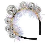 SAFIGLE Disco Ball Hairband Unique Decorative Headband for Parties Cosplay and Festive Occasions Durable Rainbow Film Design for Christmas and Photoshoots