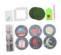 SAFIGLE DIY Acrylic Diamond Dotting Coasters Heat-resistant Wear-resistant Cup Mats for Dining Table Decoration Premium Acrylic Material Bright Color Pattern for Home and Office Use