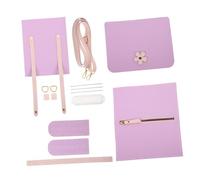 SAFIGLE DIY PU Bag Making Kit with Chain Strap Handcrafted Crossbody Small Square Purse Material for Craft Lovers Easy Sew Shoulder Bag Accessory in Sakura Purple