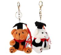 SAFIGLE Doctor's Hat Doll Keychain Novelty Keyring Bear Shape Perfect Grad Present