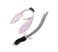 SAFIGLE Donkey Costume Set Halloween Accessory Set Ears Tail Boys and Girls Animal Headband for Birthday Events