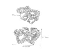 SAFIGLE Double Heart Copper Tooth Grill Cap for Men Women Stylish Hip Hop Rapper Teeth Decoration Durable Comfortable Fit with Sparkling Zirconia Urban Fashion Jewelry Accessory