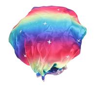 SAFIGLE Double Layer Waterproof Shower Cap for Women Reusable Bath Cap Elastic Fit Comfortable Hair Drying Hat for Home Spa and Travel