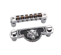 SAFIGLE Electric Guitar Locking Bridge Chrome Roller Saddle Tremolo Tailpiece Easy to Operate Guitar Parts