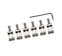 SAFIGLE Electric Guitar Roller Bridge Saddles 6pcs Wrench Chrome-Plated Replacement for Classic Models Includes Screws Springs Top Loading Style (Silver)