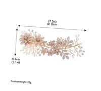SAFIGLE Elegant Golden Hair Adornment Barrette for Women Graceful Floral Pearl Hairpin High End Wedding Hair Accessory Suitable for Brides and Special Occasions