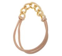 SAFIGLE Elegant Metal Chain Rubber Band Hair Band Ponytail Holder Elastic Hair Ties Fashionable Jewelry Accessory
