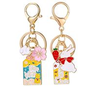 SAFIGLE Elegant Women Keychain Alloy Flower Pendant Keyring Set Keyring Holders for Car and Backpacks