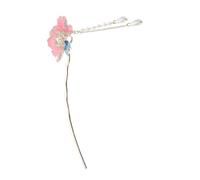 SAFIGLE Enamel Peony Hairpin U-shaped Chinese Style Vintage Hair Accessories for Women Hair Bun Decorative
