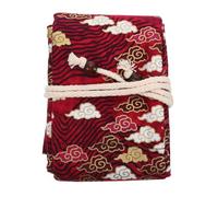 SAFIGLE Ethnic Style Red Flute Dust Cover Bag with Adjustable Length, Golden Cloud Pattern Protective Flute Storage Pouch for Travel and Instrument Care