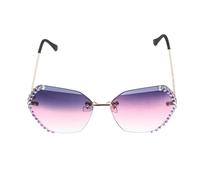 SAFIGLE Fashion Frameless Crystal Rhinestone Sunglasses for Women Party Eyewear with Structure Lightweight Stylish Accessory in Gold Blue Pink for Daily Wear and gifts for for for for for for
