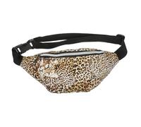 SAFIGLE Fashionable Pu Leather Crossbody Bag with Adjustable Belt Shiny Leopard Print Belt Bag for Running Climbing and Daily Use Grey Color Suitable for Essentials