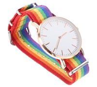 SAFIGLE Fashionable Rainbow Quartz Wrist Watch Unisex Comfortable Sturdy Strap Silent Movement Rose Gold Delicate Decoration for Students