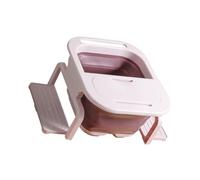 SAFIGLE Folding Foot Soak Basin with Massage Rollers, Large Collapsible Foot Bath Tub for Home and Travel, Portable Pedicure Spa Bucket, Pink Set with Assorted Roller Shades