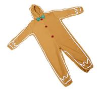 SAFIGLE Gingerbread Man Cosplay Costume Hooded Jumpsuit for Boys and Xmas Dress Up Outfit for Parties and Role Play Comfortable Stylish and Fun