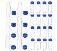 SAFIGLE Glass Vials with Caps 100 Pieces 2ml Small Glass Bottles Sampling Vials for Laboratory Use with Hole Lids and Sealing Pads