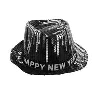 SAFIGLE Glitter Sequin Fedora Hat Wide Brim Western Style Polyester Jazz Cap for Year's Eve Party Celebration Easy-clean Sparkly Cowboy Costume Headwear for Disco and Festival Events