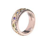 SAFIGLE Gold Plated Rhinestone Ring Beautiful Wedding Decorative Ring for Women Full Sparkling Crystals Engagement