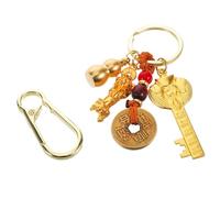 SAFIGLE Golden Keychain Chinese Coins for Luck Feng Shui Charm Snake Year Zodiac Lucky Keychain for Men Women