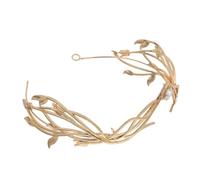 SAFIGLE Golden Rhinestone Alloy Leaf Headband for Bride Comfortable Lightweight Wedding Hairpiece Elegant Bridal Tiara for Ceremony and Various Hairstyles