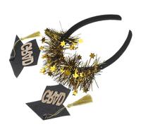 SAFIGLE Graduation Headband Tinsel Hat Hair Accessory Glitter Graduation Cap Decorations Kit for Stylish Dress Up Unique Looks at Ceremonies