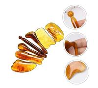 SAFIGLE Gua Sha Massage Tool Set 7-Piece Facial Scraping Board for Muscle Relief Resin Acupressure Pen for Face Massage