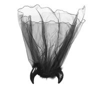 SAFIGLE Halloween Black Horn Headband with Veil Enchanting Dark Fairy Witch Costume Accessory for Women Effortless Wear Unique Spooky Design Durable Mesh Material for Halloween Parties and