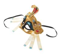 SAFIGLE Halloween Egyptian Cobra Headband Half Face Mask for Women Cosplay Party Accessory with Gold Beads for Halloween Events and Costume Parties