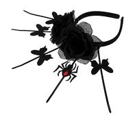 SAFIGLE Halloween Spider Rose Headband for Cosplay Festivals Charming Gothic Hair Accessory for Halloween Day Dead and Parties with Vivid Details