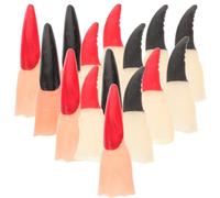 SAFIGLE Halloween Witch Fake Fingers Witch Nails Halloween Props 40pcs Black Red Long Fingernails (8cm 6cm) for Cosplay Vampire Zombie Costume Party Prank