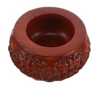 SAFIGLE Handcarved Wooden Feng Shui Treasure Basin Bowl for Wealth and Luck Multipurpose Decorative Money Bowl for Home and Office Prosperity Artistic Red Rosewood Carving for Harmony and