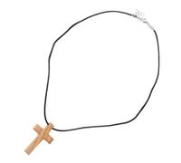 SAFIGLE Handmade Wood Cross Necklace Christian Faith Jewelry Unique Carved Wood Pendant for for Men Women Religious Symbol for Prayer