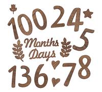 SAFIGLE Handmade Wooden Milestone Numbers Monthly Birth Announcement Baby Shower Sign Milestone Cards Photo Prop Set