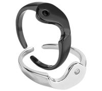 SAFIGLE Harmony Couple Rings Set Adjustable Decorative Matching Open Rings for Lovers 1 Pair Jewelry