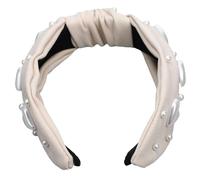 SAFIGLE Heart Pearl Jeweled Headband for Women Knotted Hairband with Elegant Design for Travel Vacations and Everyday Style Hair Accessory for Special Occasions
