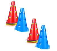SAFIGLE Hexagonal Soccer Training Cones on Random Color with Integrated Holes 12pcs Pe Material, 23cm Height, Direction Guidance and Quick Rope Threading for Football for Sports Training
