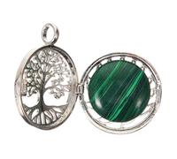 SAFIGLE Hollow Tree of Life Pendant Charm Natural Gemstone Alloy Dangle Jewelry for DIY Necklace and Bracelet Making Retro Style Crafting Supplies