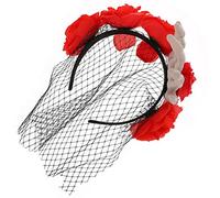 SAFIGLE Horror Skeleton Hand Headband Red Lace Hair Hoop for Halloween Cosplay Durable Safe Material for Parties and Photo Props Eye Catching Accessory for Women