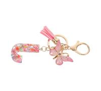 SAFIGLE Initial Letter Keychain J with Heart Glitter Butterfly Tassel Charm Resin Alphabet Keyring for Birthdays Anniversaries Valentine Day Stylish Bag and Wallet Accessory