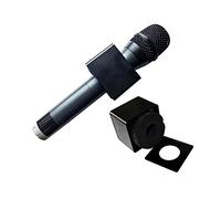 SAFIGLE Interview Microphone Station Boom Mic Cube Shape Logo Flag Stand