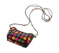 SAFIGLE Jamaican Coconut Shell Crossbody Purse Boho Ethnic Sling Bag with Long Strap Durable Shoulder Wallet for Women for Travel Everyday Use