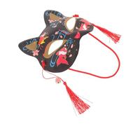SAFIGLE Japanese Half Face for Women, Comfortable Plastic Material with Golden Fish Pattern, Elegant Oriental Style Suitable for Kimono Party and Carnival