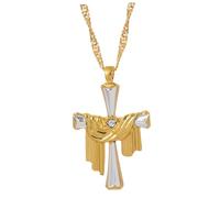 SAFIGLE Jesus Charm Necklace Lightweight Clavicle Chain with Praying Pendant Durable Costume Jewelry for Men Women Religious Occasions and Daily Wear